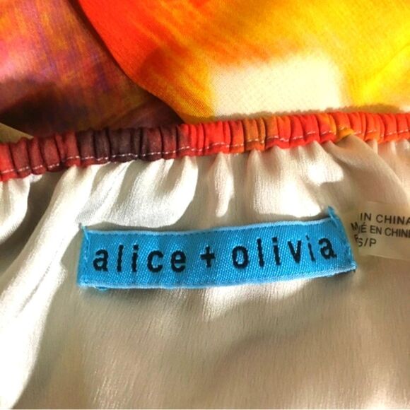 Alice & Olivia Alto Peasant Floral Top Size Small - Picture 7 of 10